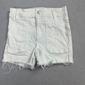 American‎ Eagle White Denim Shorts 000 Frayed Hem Casual Cute Pockets MCM Casual